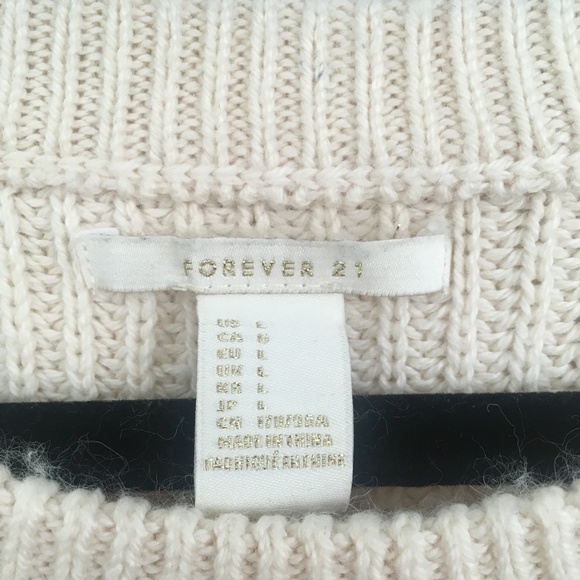 Forever 21 Cream Cable Knit Sweater - Picture 2 of 5
